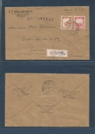 China - Xx. 1941 (29 Apr) Manchuria. Harbin - Switzerland Aaran (17 May) Registered Multifkd Envelope VF + WWII. Russian - Other & Unclassified