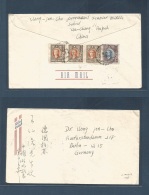 China - Xx. C, 1948 - 9. Wu Chang, Hupeh  - Germany, Berlin Reverse Inflation Multifkd Airmail Envelope, Addressed To Dr - Other & Unclassified