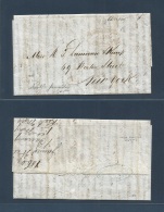 Colombia. 1860 (1 May) Barranquilla - USA, NYC (19 May) EL Full Text, Doble Forwarding Reverse Albert MATIMEL / Cartagen - Colombie