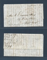 Colombia. 1860 (1 May) Barranquilla - USA, NYC (19 May) EL Full Text, Doble Forwarding Reverse Albert MATIMEL / Cartagen - Colombia