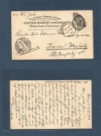 Cuba. 1904 (19 Dec) Habana - Germany, Dresden (3 Jan 05) US 2c Stat Card + Cuba 2c Ovptd + 1c Modified Perfin Value. Ver - Otros & Sin Clasificación