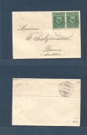 Dominican Rep. C. 1890. Santo Domingo - Switzerland, Berne (5 Dec). Complete Wrapper Fkd 1c Green Pair, Blue Cds + Arriv - Dominican Republic