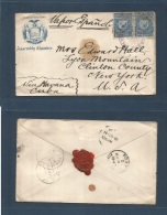 Dominican Rep. 1892 (6 Nov) GPO - USA, NY, Clinton Cº (20 Nov) Via Habana, Cuba , Vapor Especial (14 Nov) Assenby U - Dominican Republic