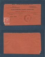 Dominican Rep. C. 1892. Santo Domingo - Germany, Berlin. Complete Printed Wrapper Fkd Single 2c Red, Tied Oval Violet Ca - Dominicaine (République)