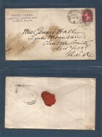 Dominican Rep. 1894 (June) Puerto Plata - USA, NYC, Clinton Country (June 29) Ferrocarril Central Dominicano. Envelope F - Dominicaine (République)