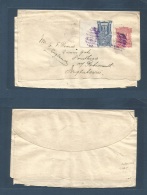 Dominican Rep. 1900. COLON Issue. Santo Domingo - UK, South Sea, Portsmouth. 2c Rose Complete Stationary Wrapper + 5c Bl - República Dominicana