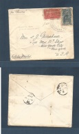 Dominican Rep. 1900 (Octubre) COLON ALZAMIENTO Issue - Stanto Domingo - USA, NYC (8 Oct) "Per Chorokee" Fkd Env At 7c Ra - Dominican Republic