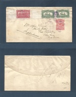 Dominican Rep. 1900 (May 29) St. Domingo - UK, Cheshire. 2c Rose Complete Stat Wrapper + 3x Imperf Stamps Tied ALZAMIENT - Dominicaine (République)