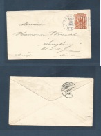 Dominican Rep. 1900 (12 May) Somana - Switzerland, Lenzbourg (2 June) 10c Orange Stat Env, VF Cds. Lovely Usage Village - Dominicaine (République)