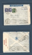 France - Xx. 1940 (31 Oct) St. Tropex, Var - Cambodge, Pnom Penh (10-12 Dec 1940) Air Multifkd + British Censored Envelo - Other & Unclassified