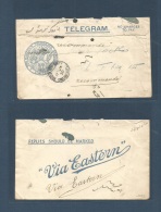 Grb - British Levant. 1920 (17 Jan) BPO Constantinople. Telegram Envelope Registered, Locally Circulated. VF + Scarce.. - Autres & Non Classés