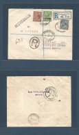 Grb - British Levant. 1920 (3 July) Smyrna - Bahamas, Nassau (4 Aug) Registered Multifkd Envelope, MIXED Overprinted Val - Other & Unclassified