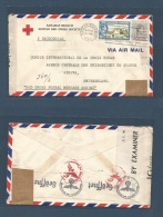 Bc - Bahamas. 1943 (18 Nov) Red Cross. POW Mail. Nassan - Switzerland, Geneva. Air Multifkd Depart Censor Label + "IG/59 - Autres & Non Classés