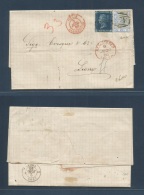 Bc - Malta. 1880 (26 June) Malta - France, Lyon (2 July) Registered EL Full Text Fkd 2d Blue Pl 15 + 2 1/2d Blue Pf 29, - Other & Unclassified