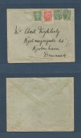 Bc - Rhodesia. 1920 (18 July) Kafue, NR - Denmark, Kopenhagen. Arrival Cachet. Multifkd Fkd Env At 2 1/2 Rate, Cds. Fine - Autres & Non Classés