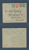 Bc - Rhodesia. 1920 (18 July) Kafue, NR - Denmark, Kopenhagen. Arrival Cachet. Multifkd Fkd Env At 2 1/2 Rate, Cds. Fine - Otros & Sin Clasificación