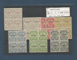 Bc - Swaziland. 1889. Overprint Swaziland. Sc 1-5,7,9*. Mnt Blocks Of Four Part 06 Values To 5sh Old Sc Cat Value $1,330 - Other & Unclassified