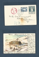 Greenland. 1939 (1 Jan 1940) Nord Greenland, Thurle, Denmark, Kopenhagen. Fkd Text Long Local Color View Card + Fkd 30or - Autres & Non Classés