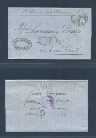 Guatemala. 1871 (Feb 16) GPO - USA, NYC (15 March) EL Full Text Depart Blue Front GPO Post Office + Red France + N. York - Guatemala