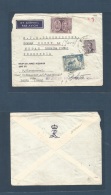 Iraq. 1948 (5 Feb) Basra - Indonesia, Medan. Air Multifkd Envelope At 74 Fils Rate + Special Air Cachet "By Air To... On - Iraq