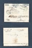 Italy - Prephilately. 1852 (9 July) Sassuolo - Modena (14 July) Registered Stampless EL With Multiple Cachets In Blue + - Non Classés