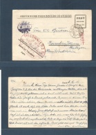 Japan. 1919 (6 Nov) POW Camp Bando - Germany, Wandelheim. Censor FM Card With Diff Cachets. Fine.. Cover, Envelope, Cart - Otros & Sin Clasificación