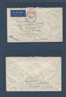 Malaysia. 1941 (6 Sept) Australian Forces AIF-FPO-19. Red Airmail Postage Paid / 25cts / Malaya + Censor Envelope To NSW - Malasia (1964-...)