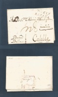 Mexico - Stampless. 1809 (27 May) Veracruz - Calella, Peninsula, España. EL Full Text, Envelope "Barca Bella" + R - México