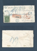 Mexico. 1886 (7 June) Campeche - UK, London (28 June) Gorgeus Registered 20c Green Medalion Fkd Envelope, Blue Registrat - México