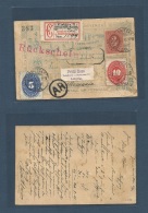 Mexico - Stationery. 1893 (Nov 23) Zacatecas - Germany, Leipzig (12 Dec) Registered AR 3c Numeral Stationery Card + 2 Ad - México