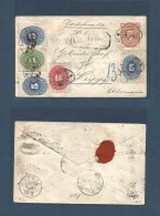 Mexico - Stationery. 1893 (Nov) Mezquital - Germany, Leipzig (12 Dec) Registered 4c Brown Medalion Stationery Envelope + - México