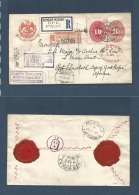 Mexico - Stationery. 1894 (21 Apr) Guanajuato, Qto - South Africa, Port Elisabeth CGH (1 July 90) Via NY (28 April) Lond - México