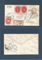 Mexico - Stationery. 1894 (18 Apr) Zacatecas - Germany, Leipzig (7 May) Registered 4c Hidalgo (1980 Consignment) Early S - México