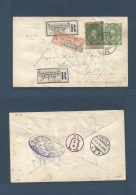 Mexico - Stationery. 1895 (25 March) Jalapa - Germany, Krefeld (11 April) Via DF - NYC. Registered 10c Green Medalion + - México