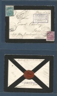 Mexico. 1897 (4 Sept) Cuernavaca - France, Paris. Registered Multifkd Militar Issue Env. Fine + R-blue Cachet Depart + T - México