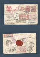 Mexico - Stationery. 1898 (14 July) Mexico - Belgium, Anvers (14 Sept) Rare Registered Militar Issue 10c Lilac SPM + Adt - México