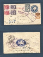 Mexico - Stationery. 1916 (30 June) Monterrey - Suriname, Dutch Colony, Paramaribo. Registered 10c Blue Stat Envelope + - México