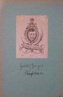 Ex-libris Héraldique  XIX ème  - Angleterre - George GROTTE - Ex-Libris