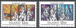 Island 1987 Michel 665 - 666 Neuf ** Cote (2013) 6.00 Euro Europa CEPT Vitraux De Chapelle De Fossvog Reykjavik - Unused Stamps