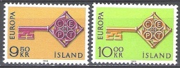 Island 1968 Michel 417 - 418 Neuf ** Cote (2013) 4.05 Euro Europa CEPT Clé - Nuevos