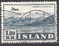 Island 1952 Michel 278 O Cote (2013) 15.00 Euro Avion Et Snaefellsjökull Cachet Rond - Usados