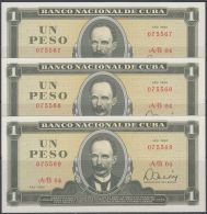 1980-BK-111  CUBA 1980. 1$. BANCO NACIONAL. JOSE MARTI. UNC. 3 CONSECUTIVOS. - Kuba