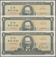 1980-BK-113  CUBA 1980. 1$. BANCO NACIONAL. JOSE MARTI. UNC. 3 CONSECUTIVOS. - Kuba