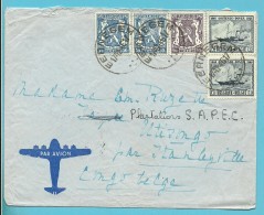 426+714+727 (Ostende-Douvres) Op Brief Per Luchtpost (par Avion) Met Stempel EERNEGEM  Naar CONGO-BELGE - 1935-1949 Kleines Staatssiegel