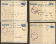 SOUTH AFRICA 1943-4 Air Letter Cards X 4 #WK11 - Storia Postale