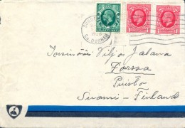 GRAN BRETAÑA , 1936 , SOBRE CIRCULADO ENTRE SUNDERLAND / DURHAM Y FORSSA EN FINLANDIA , LLEGADA - Covers & Documents
