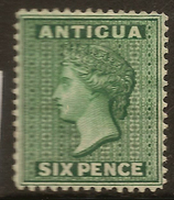 ANTIGUIA 1884 6d Deep Green QV SG 29 HM #WE31 - 1858-1960 Colonia Britannica