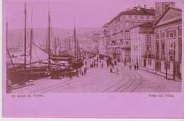 ITALIE . Un Saluto Da TRIESTE N° 3 (Vue Du Port Côté Droit  Nombreux Voiliers  ) - Trieste