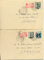 1953 " Dos Cartas URGENTES De Madrid A Zaragoza " Conservan Texto Ver 2 Scan - Special Delivery