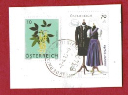 AUSTRIA :  Costumi + Piante (2 Val.  Usati Su Frammento) - Used Stamps